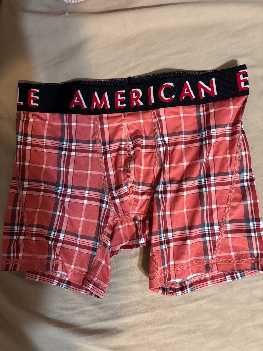 AE- Red Plaid Boxer Briefs